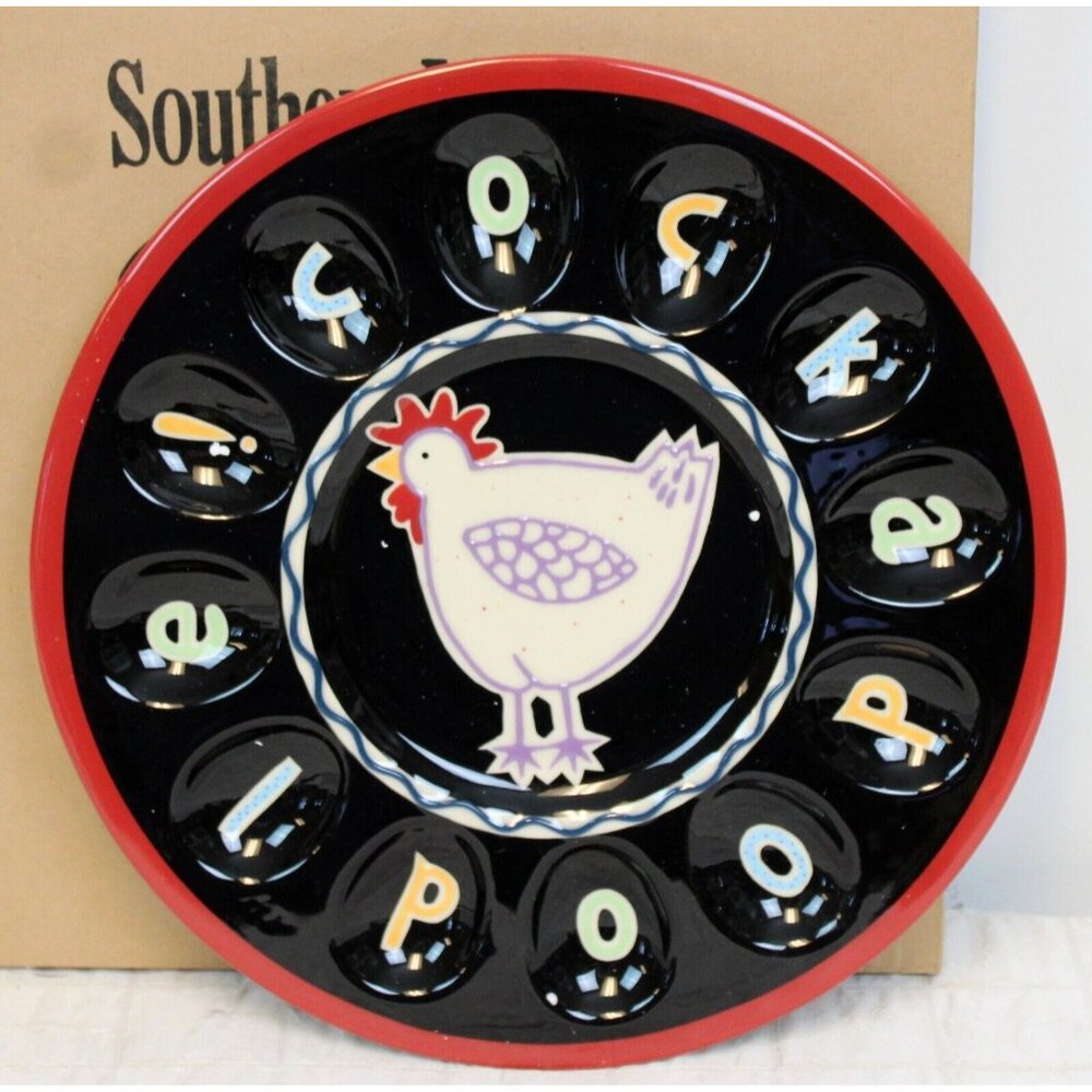 Southern Living Gail Cook-A-Doodle Egg Plate Becky NEW 40344 Devilish Delight